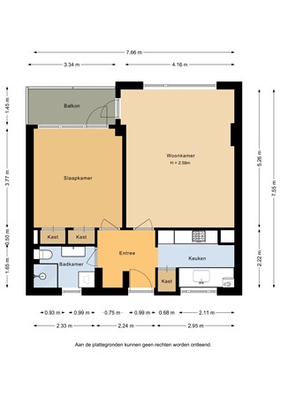Floorplan - Oudenoord 531, 3513 EP Utrecht
